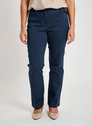 Pantalon slim țesătură poplin mărime normală albastru FRANK WALDER femeie