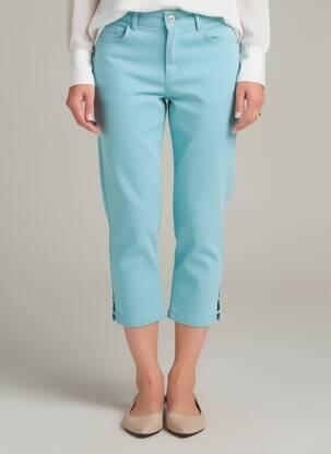 Pantalon 7/8 elasticitate mărime normală albastru DOLCEZZA femeie