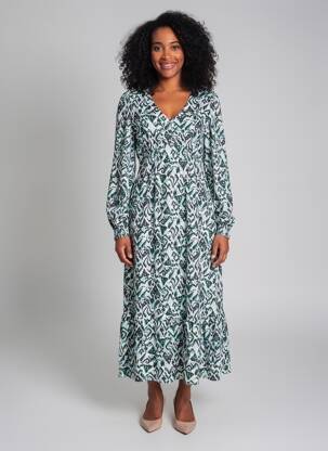 Rochie lungă mâneci lungi mâneci lungi verde ÉTYMOLOGIE femeie