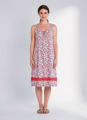 Rochie midi imprimeu floral fără mâneci roșu ESPRIT DE LA MER femeie