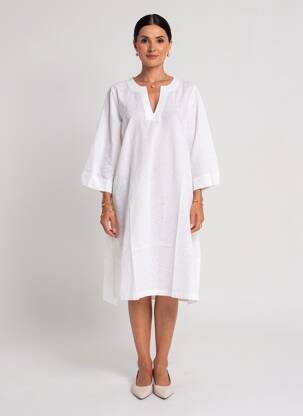 Rochie midi mâneci 3/4 mâneci 3/4 alb ESPRIT DE LA MER femeie