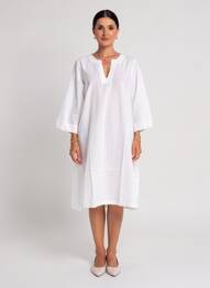 Rochie midi mâneci 3/4 mâneci 3/4 alb ESPRIT DE LA MER femeie