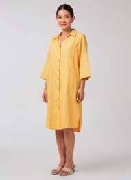 Rochie midi mâneci 3/4 mâneci 3/4 portocaliu ESPRIT DE LA MER femeie