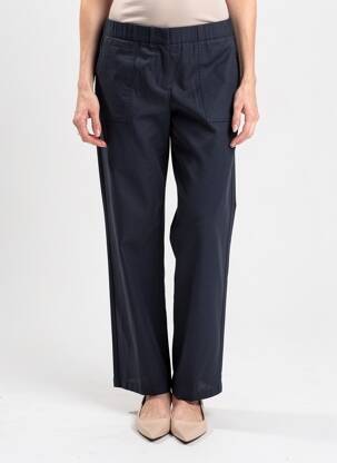 Pantalon drept talie elastică mărime normală albastru ÉTYMOLOGIE femeie