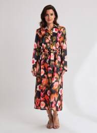 Rochie lungă mâneci lungi mâneci lungi portocaliu LOLA ESPELETA femeie