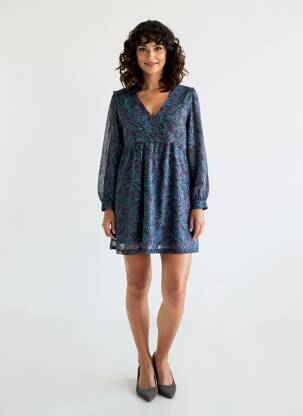 Rochie scurtă croială evazată mâneci lungi verde LOLA ESPELETA femeie