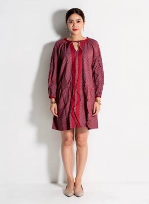 Rochie scurtă mâneci lungi mâneci lungi roșu BAMBOO'S femeie