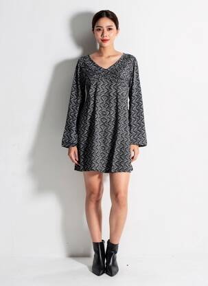 Rochie scurtă mâneci lungi mâneci lungi negru BAMBOO'S femeie