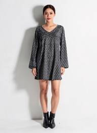 Rochie scurtă mâneci lungi mâneci lungi negru BAMBOO'S femeie