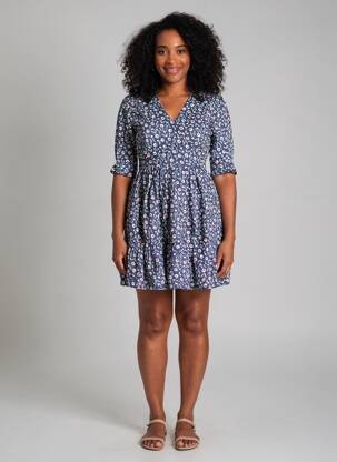 Rochie scurtă mâneci scurte mâneci scurte albastru SINOE BY BAMBOO'S femeie