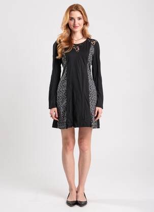 Rochie scurtă mâneci lungi mâneci lungi negru BAMBOO'S femeie