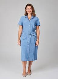 Rochie midi mâneci scurte mâneci scurte albastru GEVANA femeie