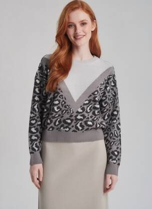 Pulover elasticitate mâneci lungi gri VERO MODA femeie