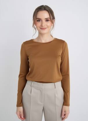 Tricou mâneci lungi mâneci lungi maro MARIA BELLENTANI femeie