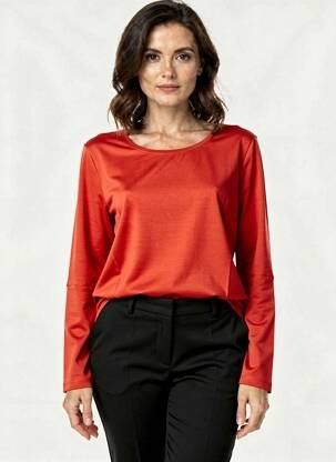 Tricou mâneci lungi mâneci lungi portocalie MARIA BELLENTANI femeie