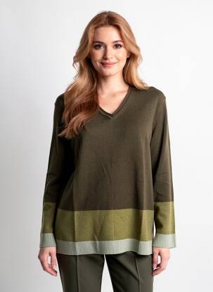 Pulover croială dreaptă mâneci lungi verde MARIA BELLENTANI femeie
