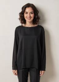 Tricou mâneci lungi mâneci lungi negru MARIA BELLENTANI femeie