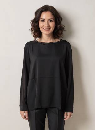 Tricou mâneci lungi mâneci lungi negru MARIA BELLENTANI femeie