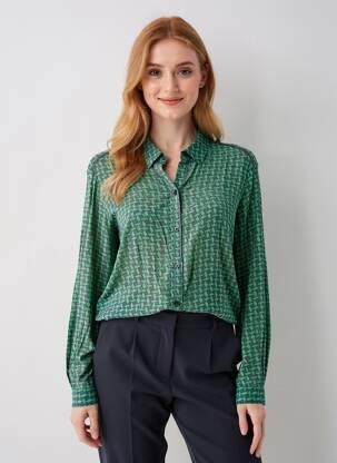 Cămașă croială cambrată mâneci lungi verde FREEMAN T.PORTER femeie