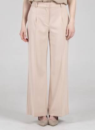 Pantalon larg țesătură poplin mărime normală roz RIANI femeie