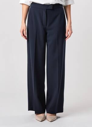 Pantalon larg țesătură poplin mărime normală albastru RIANI femeie