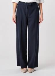 Pantalon larg țesătură poplin mărime normală albastru RIANI femeie