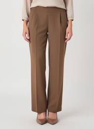 Pantalon drept talie elastică mărime normală maro N°21 femeie