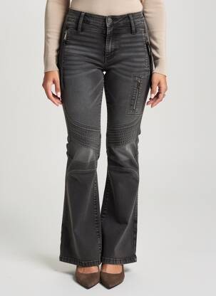 Pantalon evazat elasticitate mărime normală negru HIGH femeie