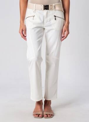 Pantalon drept elasticitate mărime normală alb HIGH femeie