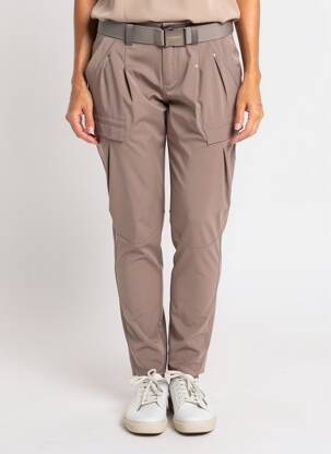 Pantalon slim țesătură poplin mărime normală maro HIGH femeie