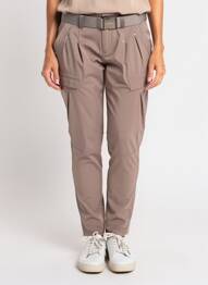 Pantalon slim țesătură poplin mărime normală maro HIGH femeie