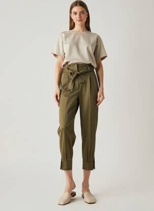 Pantalon 7/8 elasticitate mărime normală verde MAX MARA femeie