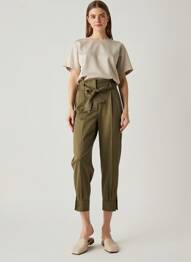 Pantalon 7/8 elasticitate mărime normală verde MAX MARA femeie