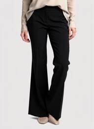 Pantalon evazat închidere cu fermoar sub clapetă cu cârlig talie înaltă negru MAX MARA femeie