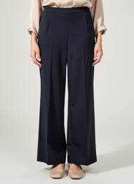 Pantalon evazat talie elastică mărime normală albastru LIVIANA CONTI femeie