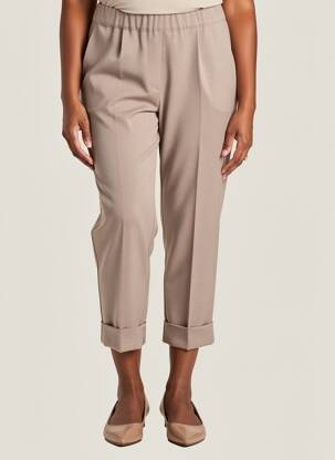 Pantalon 7/8 talie elastică mărime normală maro D.EXTERIOR femeie