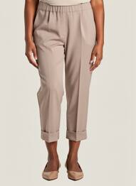 Pantalon 7/8 talie elastică mărime normală maro D.EXTERIOR femeie