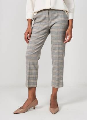 Pantalon 7/8 talie cu cleme mărime normală gri PESERICO femeie