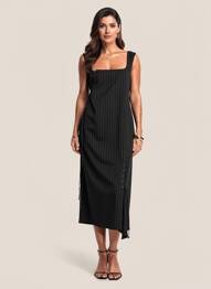 Rochie midi fără mâneci fără mâneci negru SPORTMAX femeie