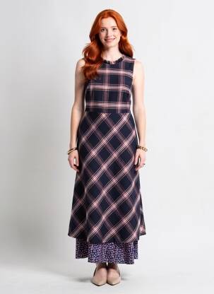 Rochie lungă fără mâneci fără mâneci albastru ERMANO femeie