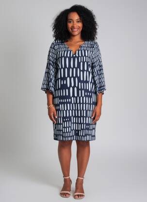 Rochie scurtă mâneci 3/4 mâneci 3/4 albastru CAROLINE BISS femeie
