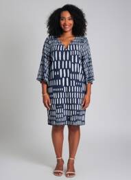 Rochie scurtă mâneci 3/4 mâneci 3/4 albastru CAROLINE BISS femeie