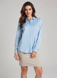 Cămașă croială cambrată mâneci lungi albastru RRD (ROBERTO RICCI DESIGNS) femeie