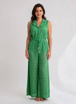 Salopetă-pantalon fără mâneci fără mâneci verde CAROLINE BISS femeie