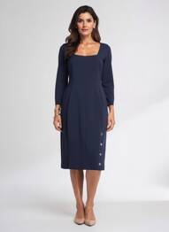Rochie midi mâneci lungi mâneci lungi albastru ICEBERG femeie