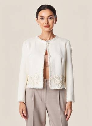 Jachete casual guler rotund alb ERMANNO SCERVINO femeie