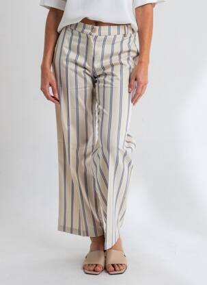 Pantalon drept talie elastică bej ADAM femeie