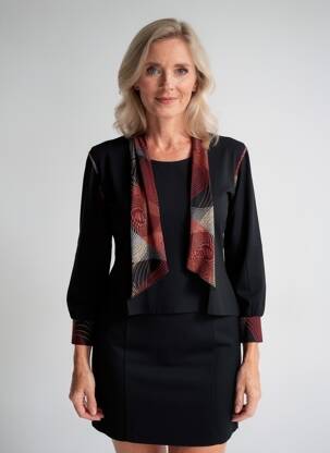 Top elasticitate mâneci 3/4 negru CLAUDE DE SAIVRE femeie