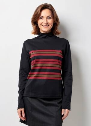 Tricou mâneci lungi mâneci lungi negru CARNET DE BORD femeie