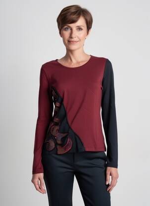 Tricou mâneci lungi mâneci lungi roșu FINETTE femeie